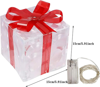 3Pcs Christmas Decoration Ornament Lighted Gift Boxes 5.9 inch