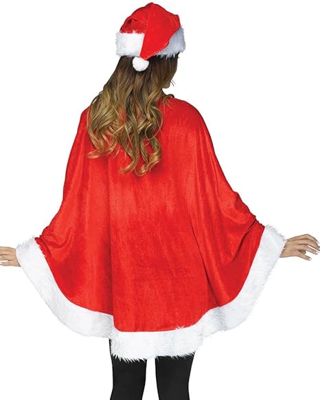 Santa Poncho Adult Christmas Costume