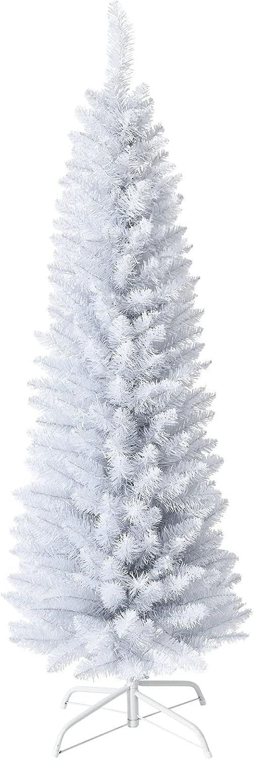 5FT White Slim Pencil Design Easy to Assemble Artificial Christmas Tree