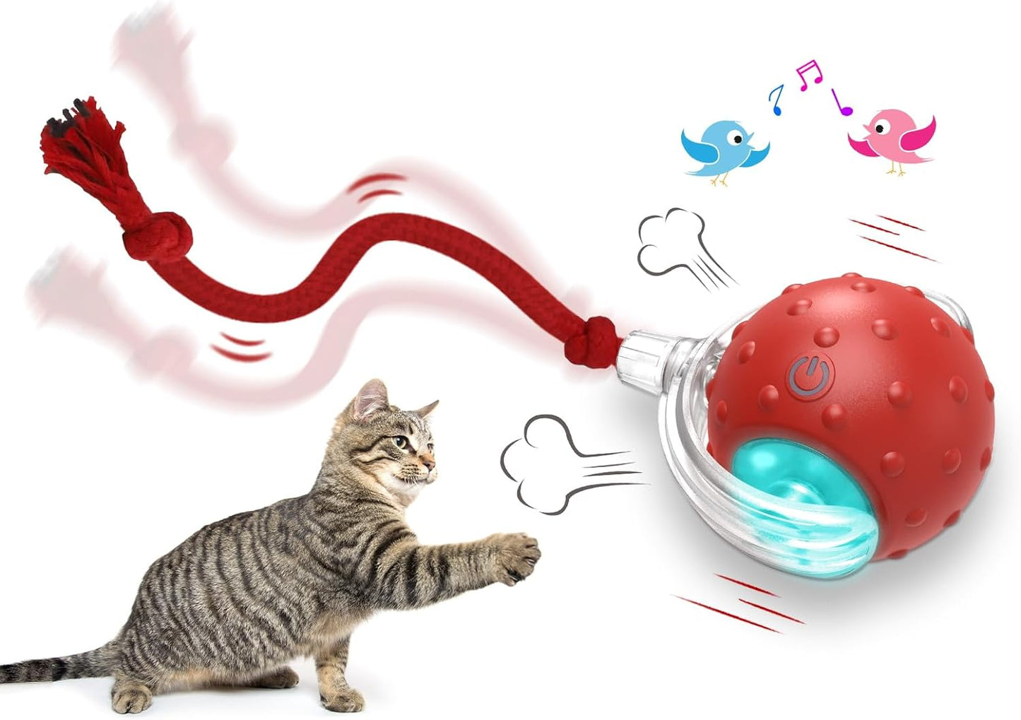 Interactive Cat Toy Ball Fast Rolling on Carpet