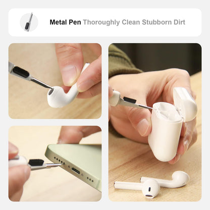 Multi-Function Cleaning Pen with Soft Brush Flocking Sponge for Bluetooth Earphones Case