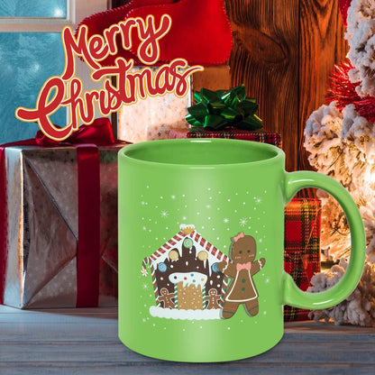 Set of 6 Multicolor Christmas Ceramic Coffee Mugs