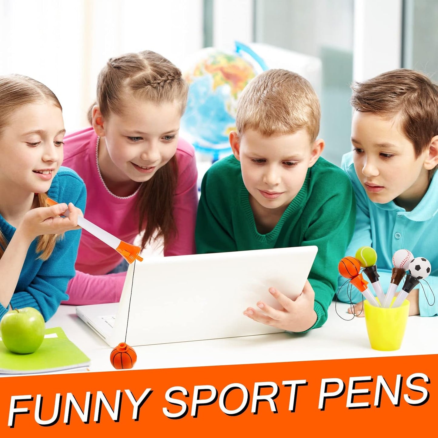 Funny Sports Writing Pens for Kids Basketball Baseball Football Tennis Soccer 12 pcs