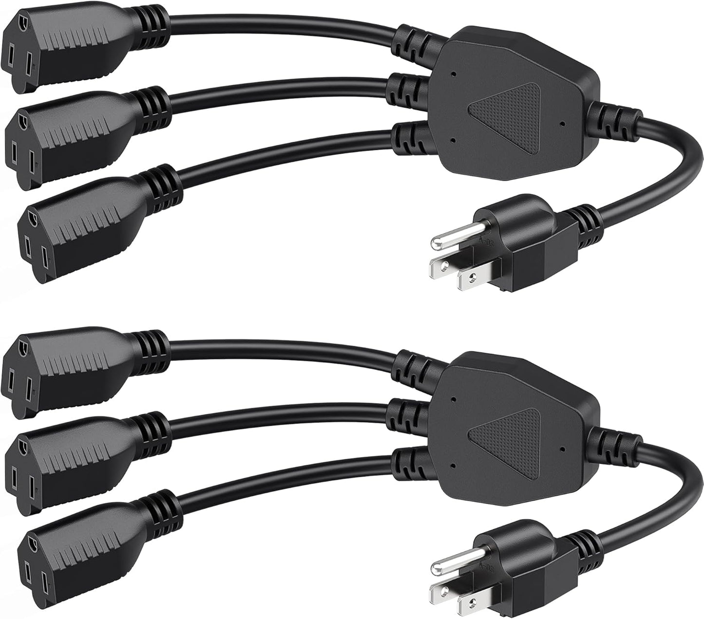 2-Pack 2 3 4 Outlet Power Splitter Cord