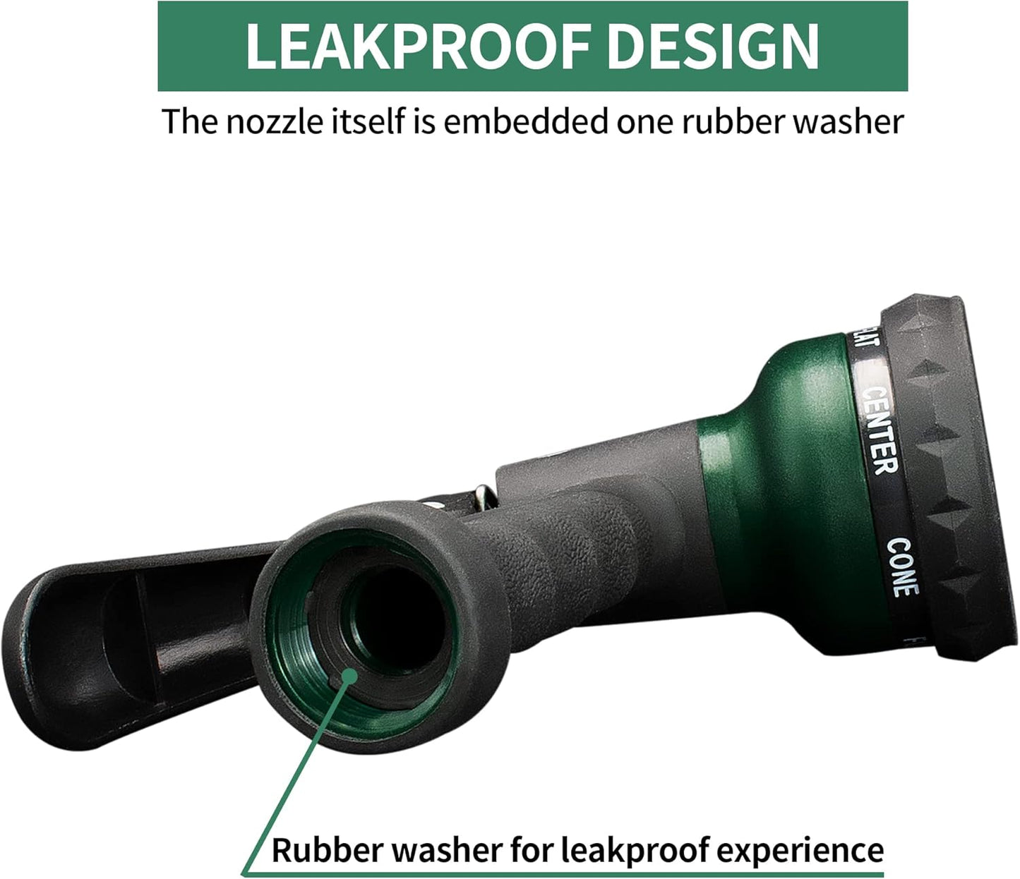 Water Spray Nozzle with Heavy Duty 7 Adjustable Watering Patterns