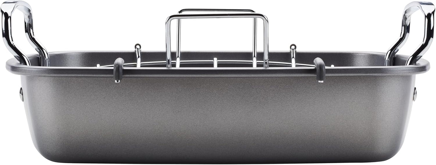 Nonstick Roasting Pan with Rack - 17 Inch x 13 Inch