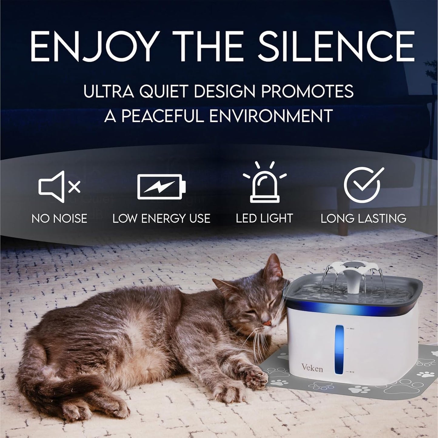 Automatic Cat Dog Water Fountain Dispenser with Replacement Filters