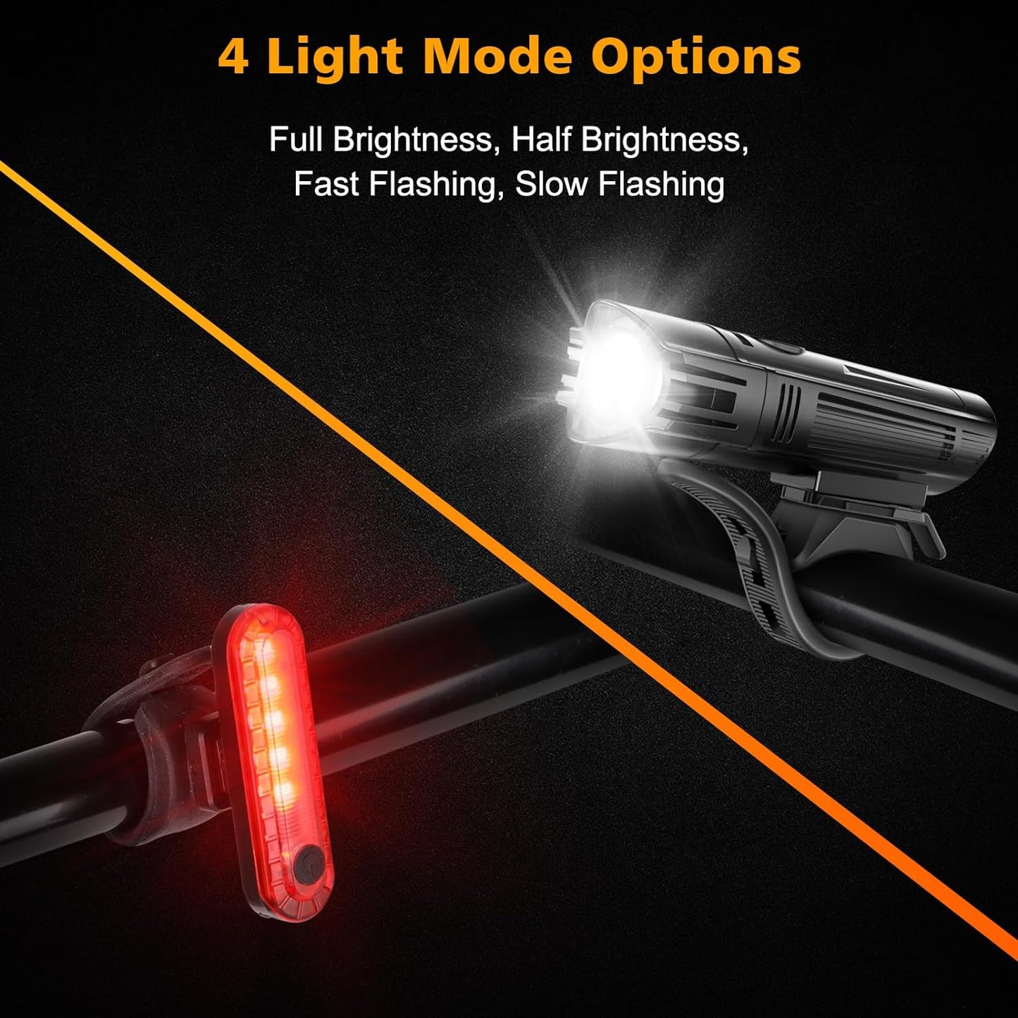 Ultra Bright USB Rechargeable Bike Light Set