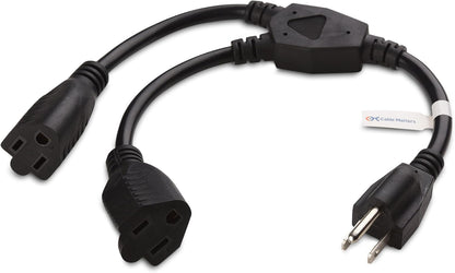 2-Pack 2 3 4 Outlet Power Splitter Cord