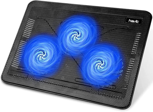 15.6"-17" Laptop Cooler Cooling Pad - Slim Portable USB Powered (3 Fans)