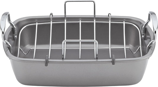 Nonstick Roasting Pan with Rack - 17 Inch x 13 Inch