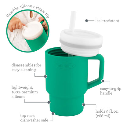 Easy To Hold Lightweight Leak-Resistant Silicone Tumbler with Straw