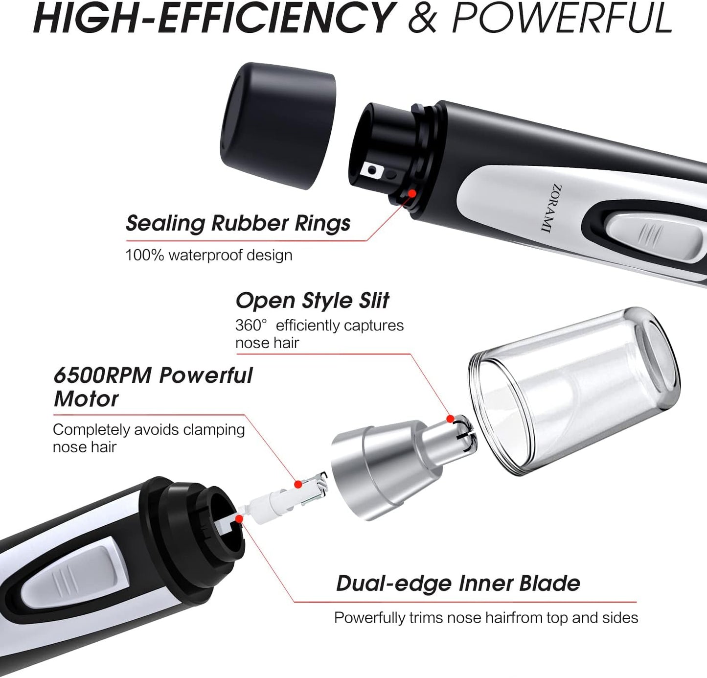 Painless Ear and Nose Eyebrow & Facial Hair Trimmer Clipper