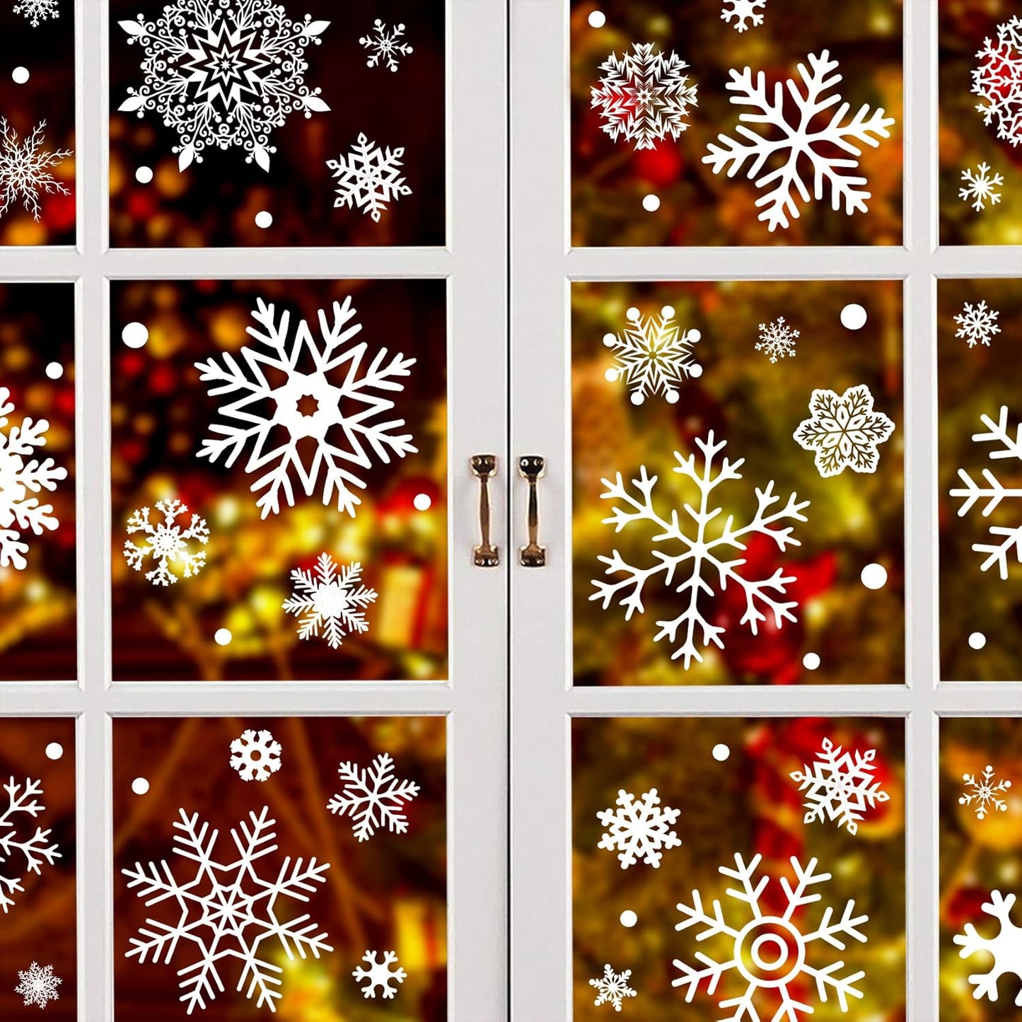 284 Pcs Christmas Snowflake Window Clings Stickers