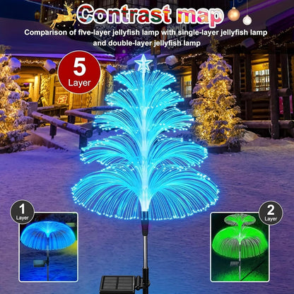 3 Pack Solar Outdoor Waterproof Christmas Decorations Trees Lights