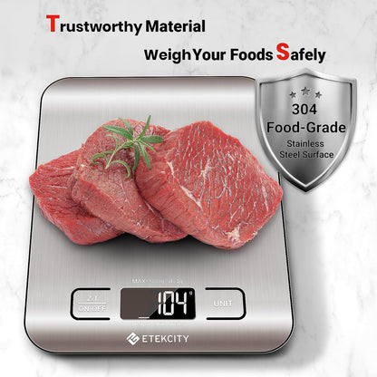 Food Kitchen Digital Scale for Weight Loss Baking Cooking Stainless Steel