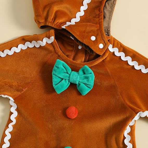 Onesie Gingerbread Costume Christmas Outfit 6 - 12 Months