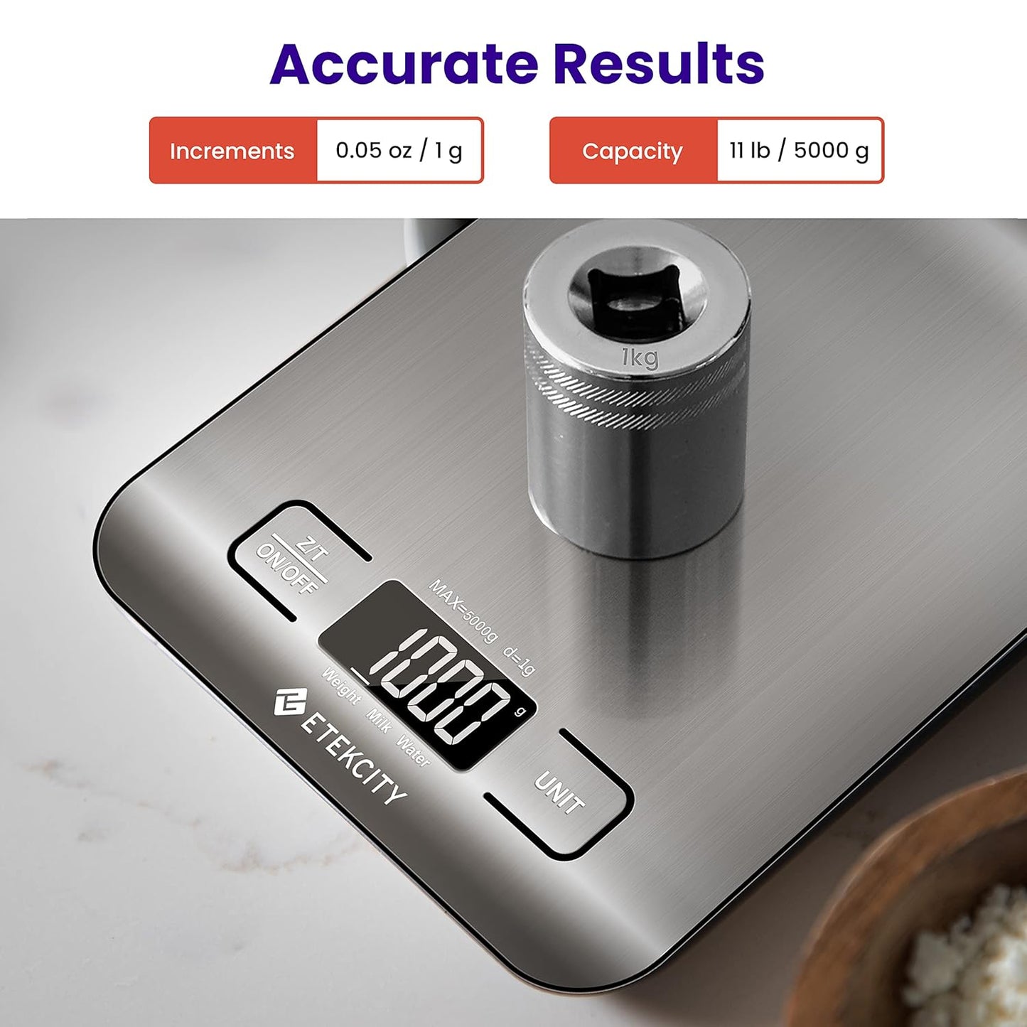 Food Kitchen Digital Scale for Weight Loss Baking Cooking Stainless Steel