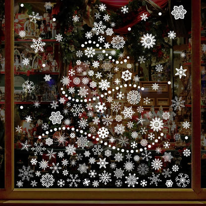 284 Pcs Christmas Snowflake Window Clings Stickers