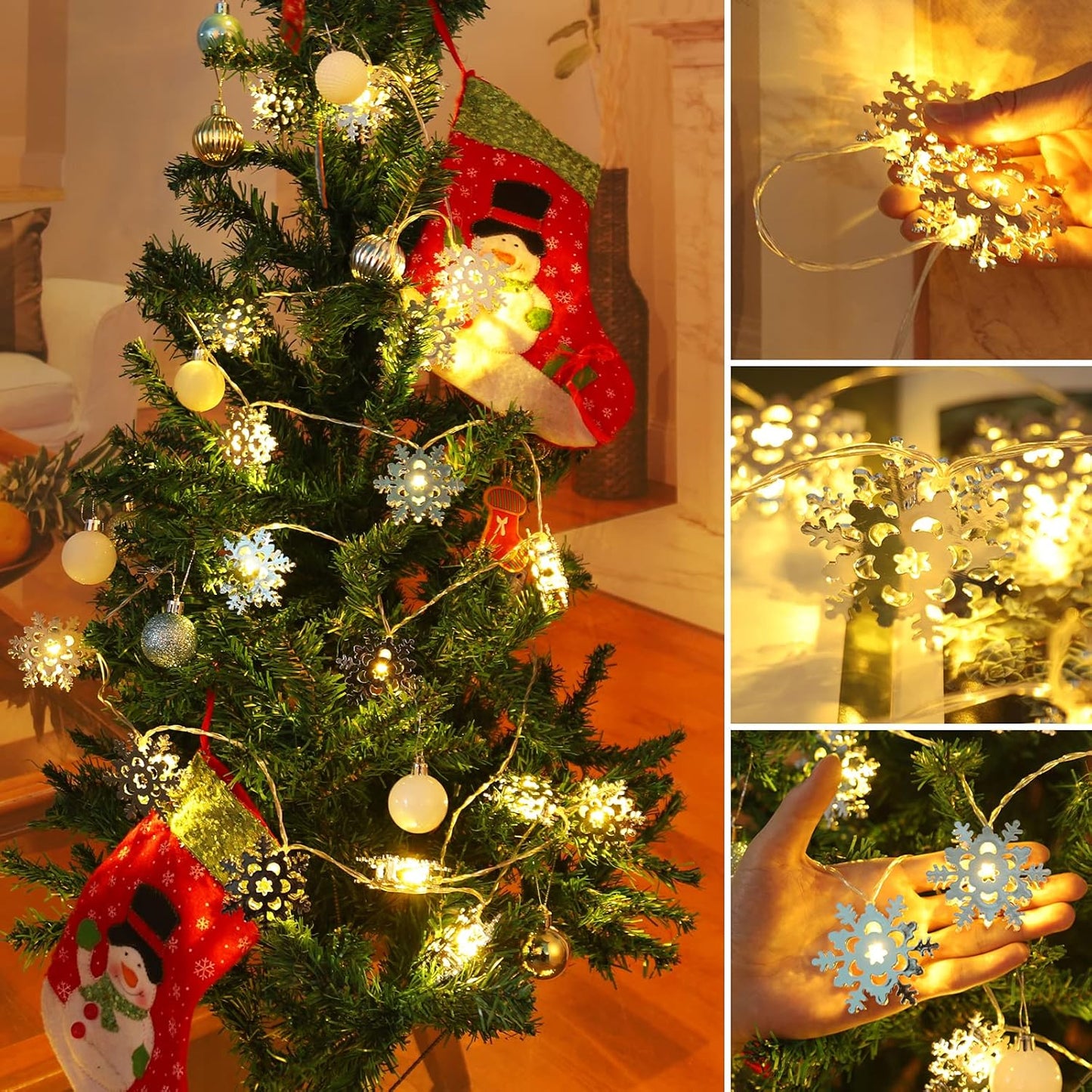 Christmas Decorations Snowflake LED String Lights Christmas Tree Lights