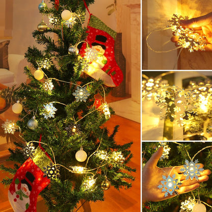 Christmas Decorations Snowflake LED String Lights Christmas Tree Lights