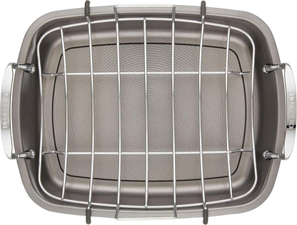 Nonstick Roasting Pan with Rack - 17 Inch x 13 Inch