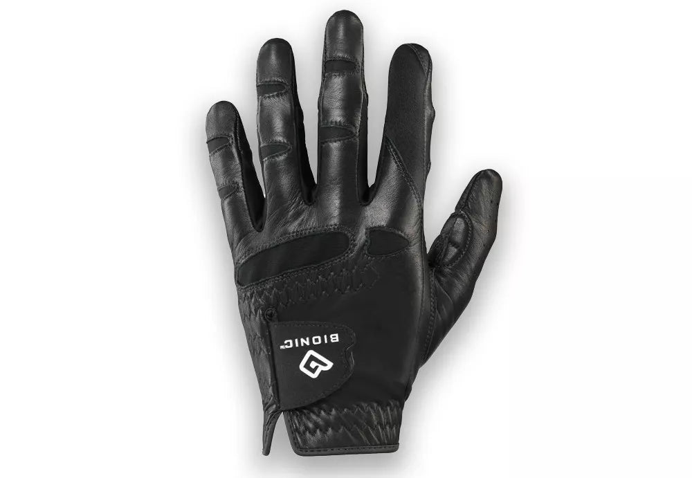 Stable Grip Men's Black Golf Glove - Patented Stable Grip Genuine Cabretta Leather, Natural Fit (Small, Worn on Left Hand)