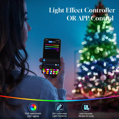 6ft Artificial Christmas Tree with 270 LED Lights with App-Controlled Multi-Color RGB Lights Easy to Assemble