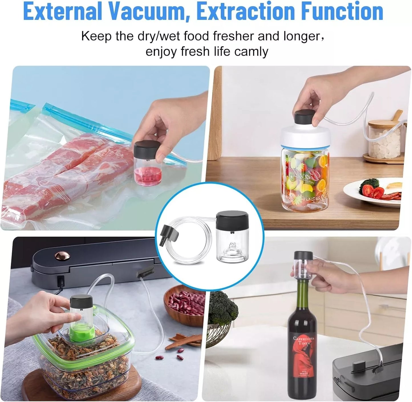 3 in 1 Electric Mason Jar Vacuum Sealer Kit