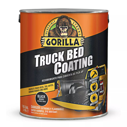 Gorilla Truck Bed Liner Coating Pre-Mixed Ready to Apply, 1 Gallon Black