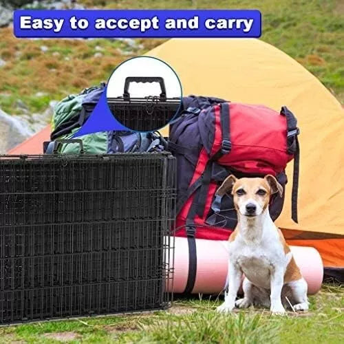 24in Foldable Single Door Pet Cage Black